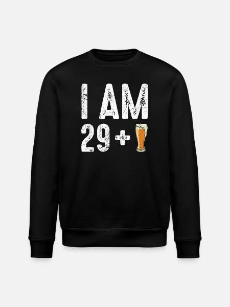 Ich bin 29 plus Bier - Stanley/Stella Unisex Bio-Sweatshirt ROLLER - Schwarz