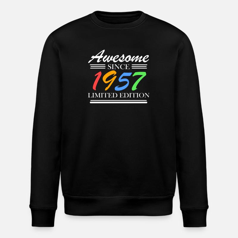1957 - Born 1957 - Stanley/Stella ROLLER Unisex Organic Sweatshirt - black