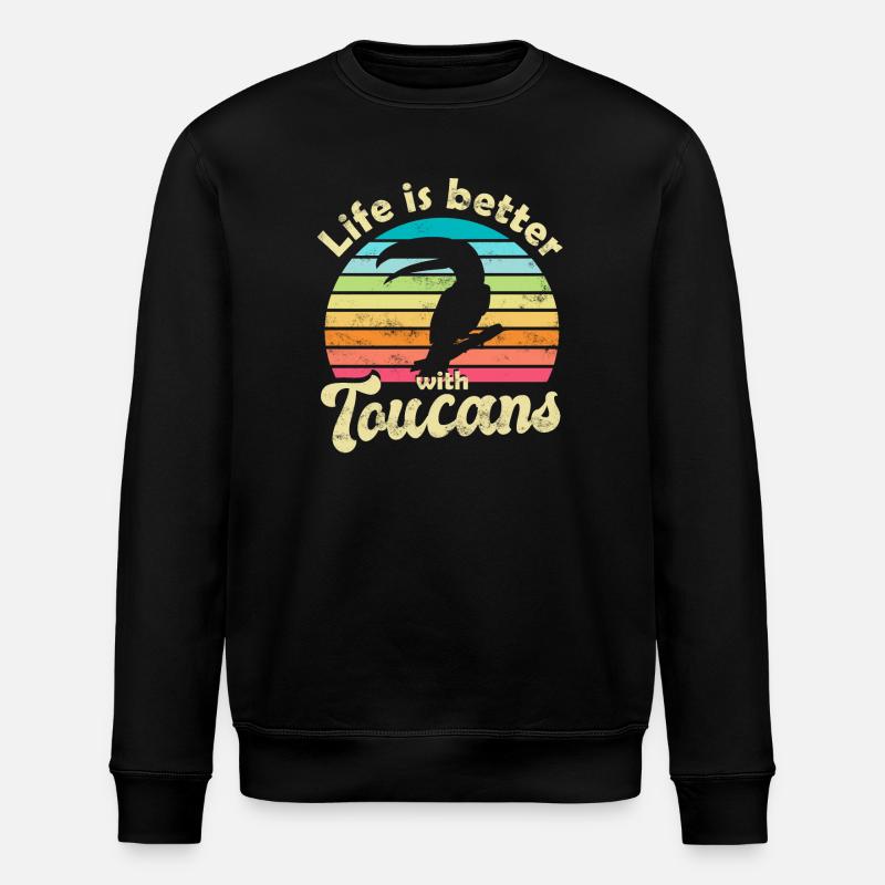 Tukan Vogel - Stanley/Stella Unisex Bio-Sweatshirt ROLLER - Schwarz
