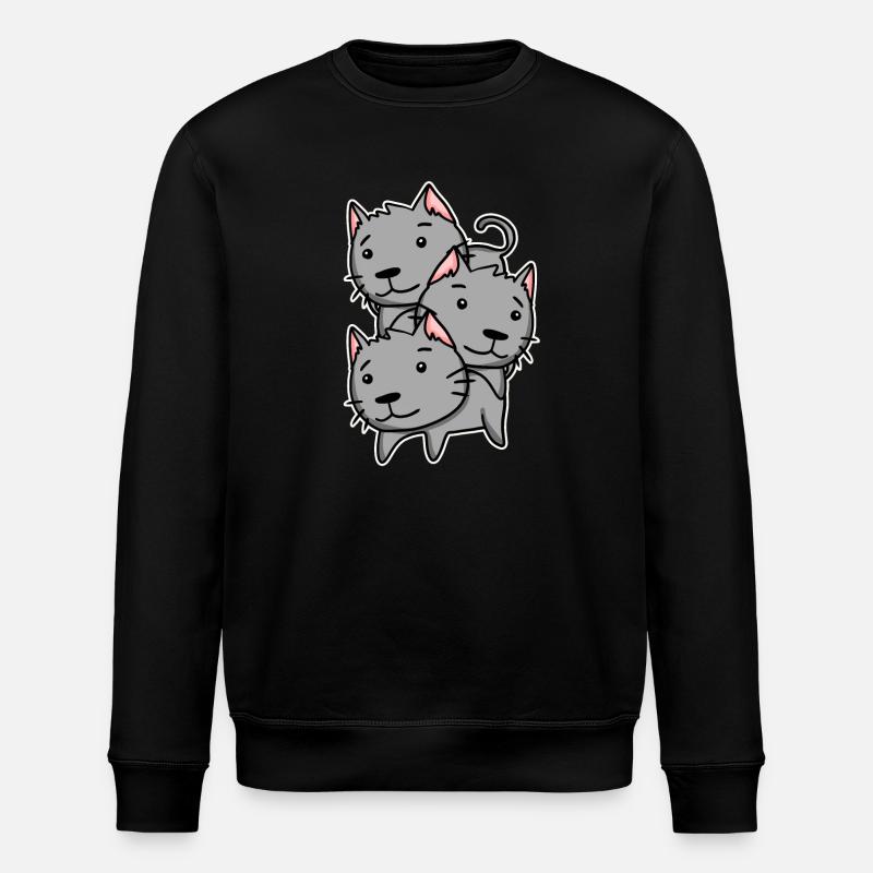 Cute cats - Stanley/Stella ROLLER Unisex Organic Sweatshirt - black