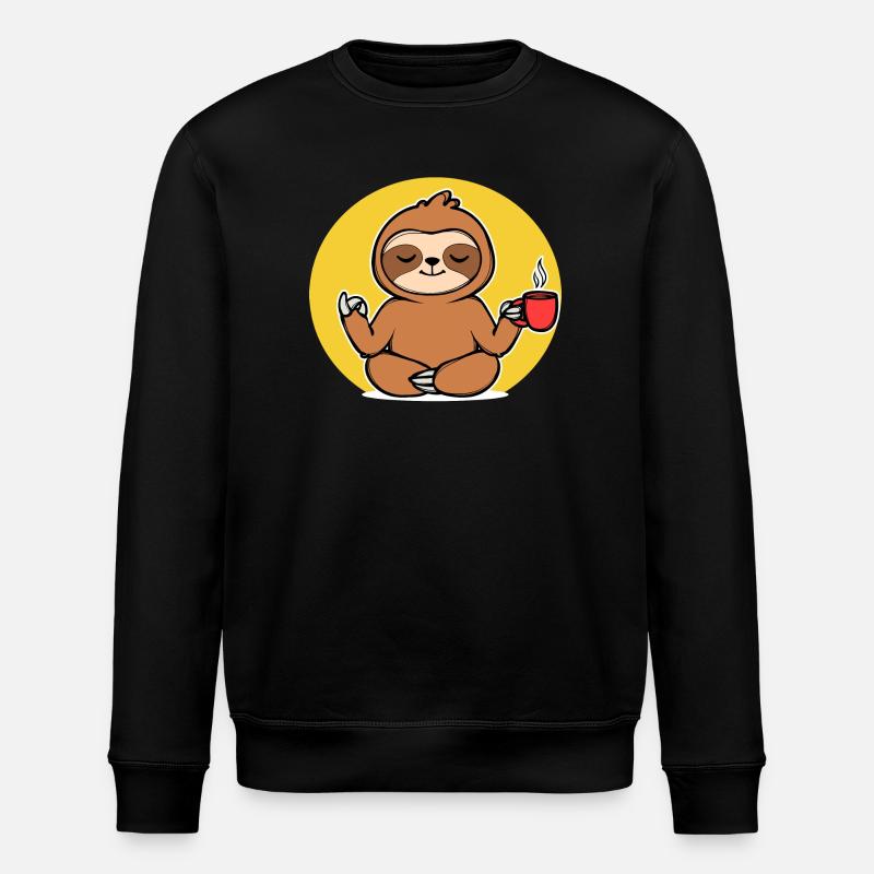 Relax Sloth Animal Chill Jungle végétarienne - Sweat bio ROLLER Stanley/Stella Unisexe - noir