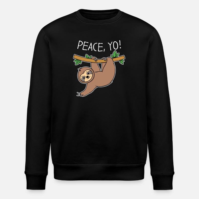 Cool Faultier Statement Urwaldbewohner Säugetier - Stanley/Stella Unisex Bio-Sweatshirt ROLLER - Schwarz