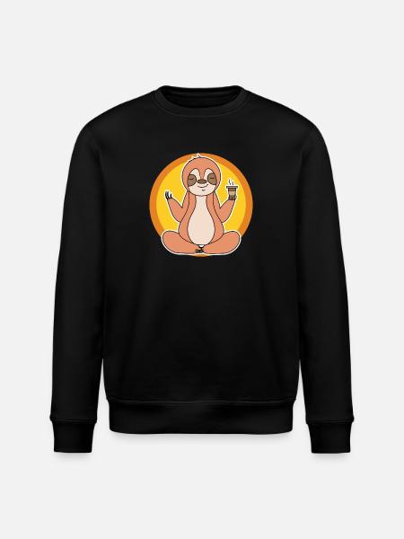Faultier Langschläfer Dschungel Säugetier Tier - Stanley/Stella Unisex Bio-Sweatshirt ROLLER - Schwarz