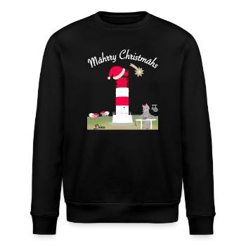 Leuchtturm Düne, Helgoland, Weihnachten - Stanley/Stella Unisex Bio-Sweatshirt ROLLER - Schwarz - Vorne - Nik (191cm)