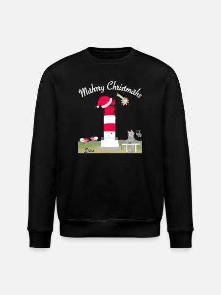 Leuchtturm Düne, Helgoland, Weihnachten - Stanley/Stella Unisex Bio-Sweatshirt ROLLER - Schwarz