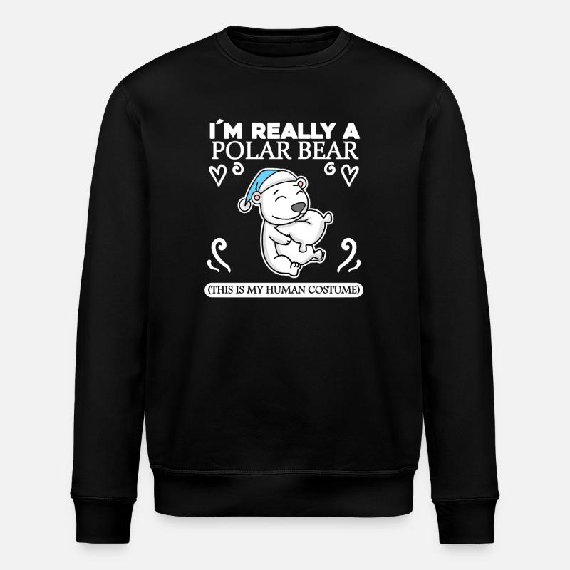 Ours blanc - Sweat bio ROLLER Stanley/Stella Unisexe - noir