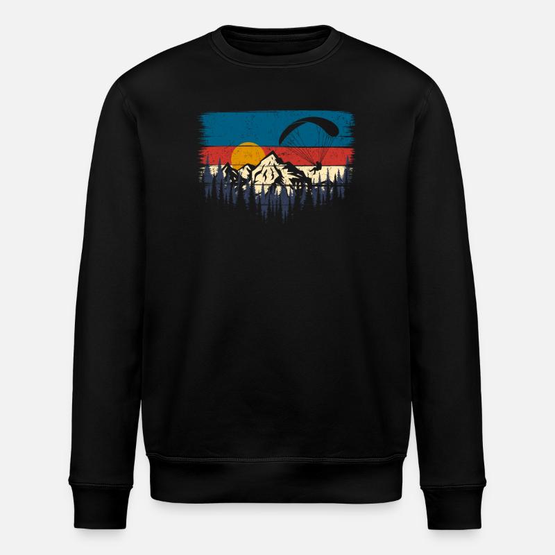 Sunset Ridge Paragliding Aussicht - Stanley/Stella Unisex Bio-Sweatshirt ROLLER - Schwarz