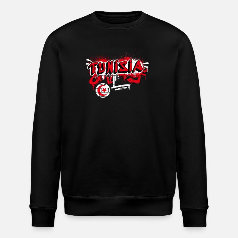 Tunisia graffiti flag design - Stanley/Stella ROLLER Unisex Organic Sweatshirt - black