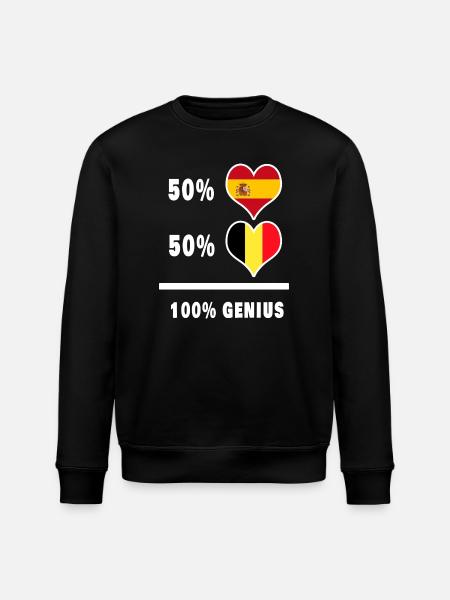 Belgium and Spain brilliant/gift - Stanley/Stella ROLLER Unisex Organic Sweatshirt - black