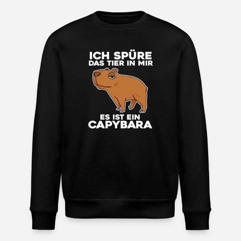 Capybara Wasserschwein - Stanley/Stella Unisex Bio-Sweatshirt ROLLER - Schwarz