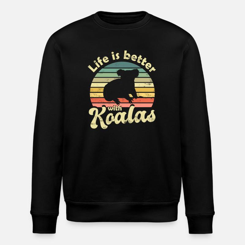 Koala Koalabär - Stanley/Stella Unisex Bio-Sweatshirt ROLLER - Schwarz