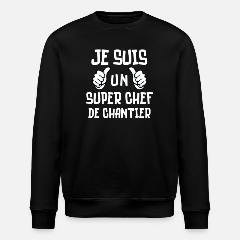chantier, chef de chantier - Sweat bio ROLLER Stanley/Stella Unisexe - noir