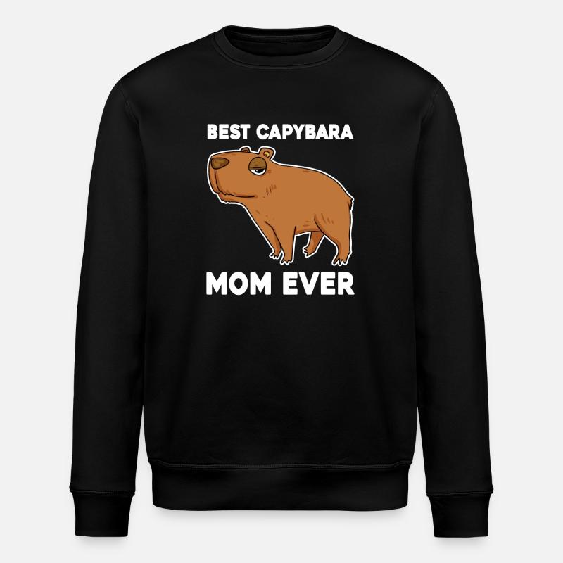 Capybara Mama Wasserschwein - Stanley/Stella ROLLER Unisex Organic Sweatshirt - black