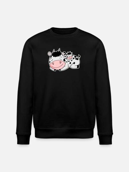 Vache avec bébé vache - Sweat bio ROLLER Stanley/Stella Unisexe - noir