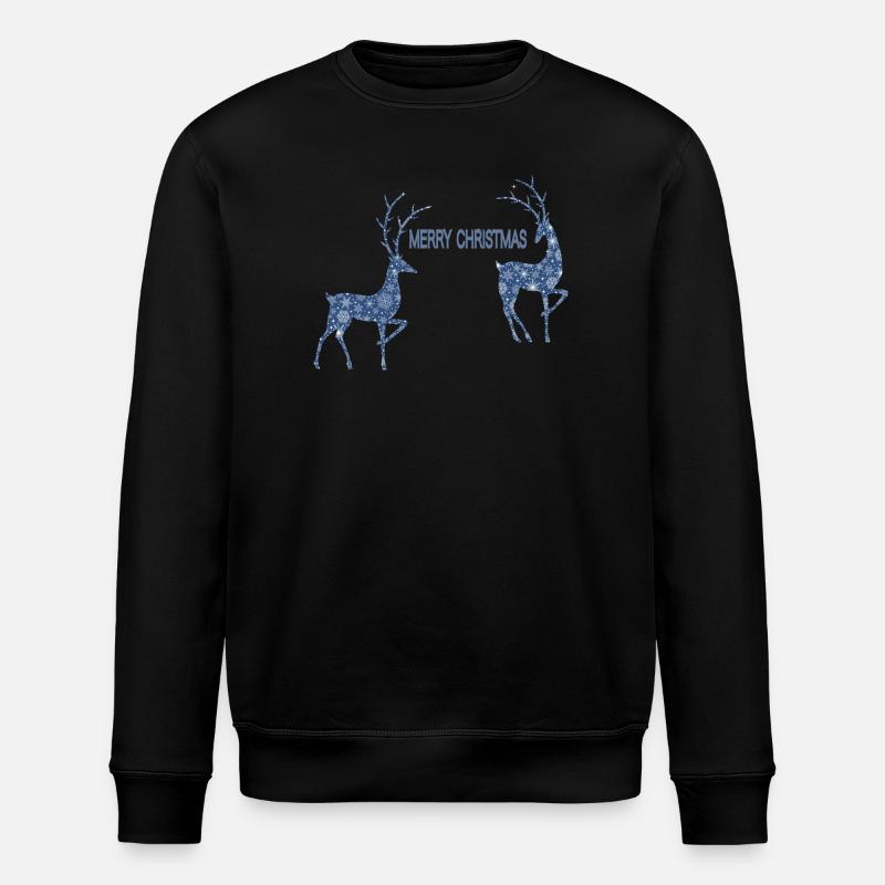 Couple de rennes bleus pour Noël - Sweat bio ROLLER Stanley/Stella Unisexe - noir