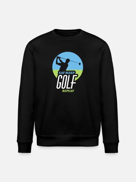 Eating, Sleeping, Golfing, Repeating - Stanley/Stella ROLLER Unisex Organic Sweatshirt - black