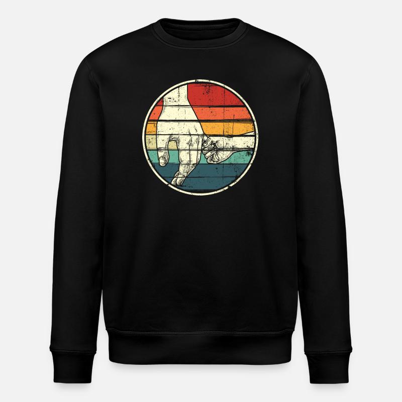 Holding Hands Rainbow Circle - Stanley/Stella ROLLER Unisex Organic Sweatshirt - black