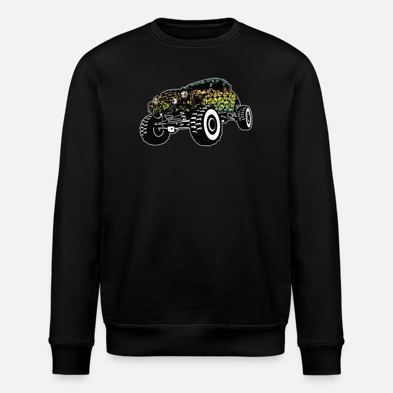 Monster Truck Schädel Gradient - Stanley/Stella Unisex Bio-Sweatshirt ROLLER - Schwarz