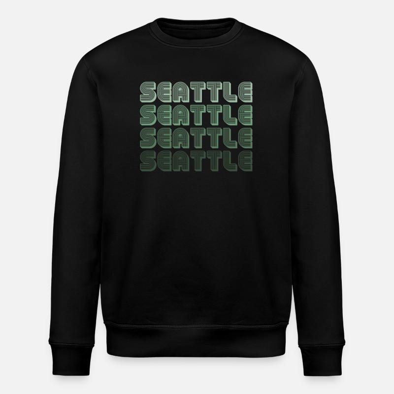 Seattle Retro Blockletters - Stanley/Stella Unisex Bio-Sweatshirt ROLLER - Schwarz