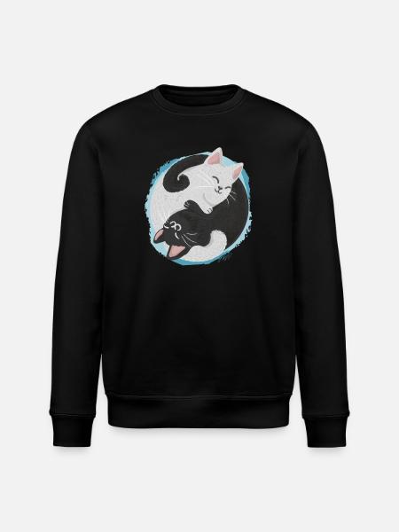 Jing Jang Cats - Stanley/Stella ROLLER Unisex Organic Sweatshirt - black