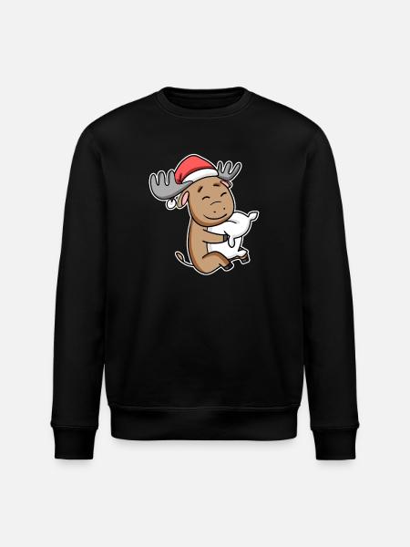 Moose Christmas Sleep Sleep Sleep - Stanley/Stella ROLLER Unisex Organic Sweatshirt - black
