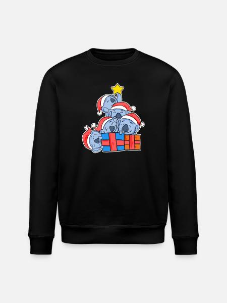 Christmas Christmas Tree Koala - Koalas - Stanley/Stella ROLLER Unisex Organic Sweatshirt - black