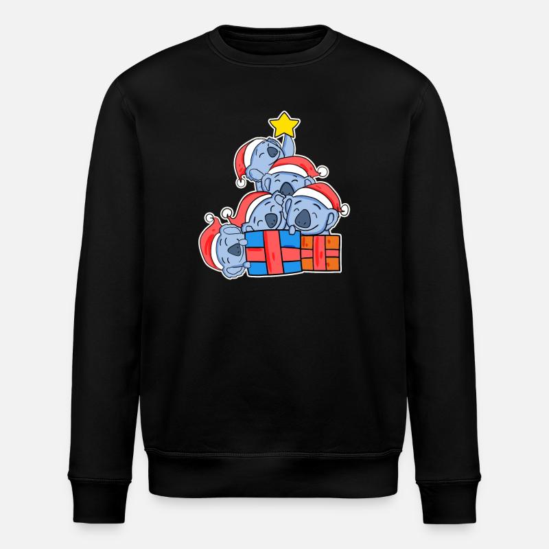 Weihnachten Weihnachtsbaum Koala - Koalas - Stanley/Stella Unisex Bio-Sweatshirt ROLLER - Schwarz