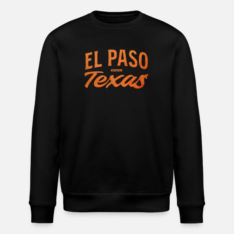 El Paso Texas Script Logo - Stanley/Stella ROLLER Unisex Organic Sweatshirt - black