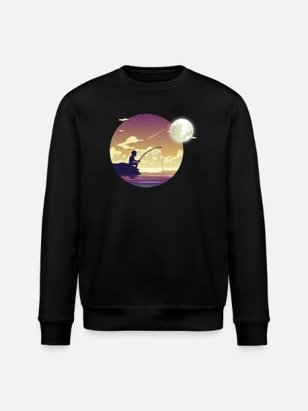 Moonlight fisherman - Stanley/Stella ROLLER Unisex Organic Sweatshirt - black