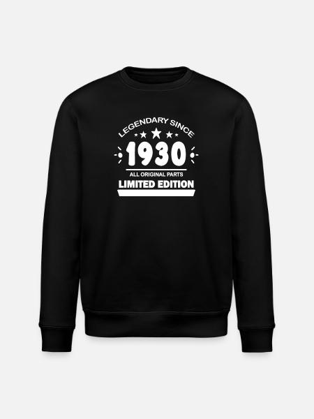 1930 - Born 1930 - Legend - Stanley/Stella ROLLER Unisex Organic Sweatshirt - black