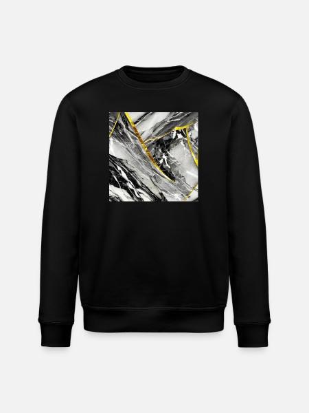 Marble Black Gold Natural Stone - Stanley/Stella ROLLER Unisex Organic Sweatshirt - black