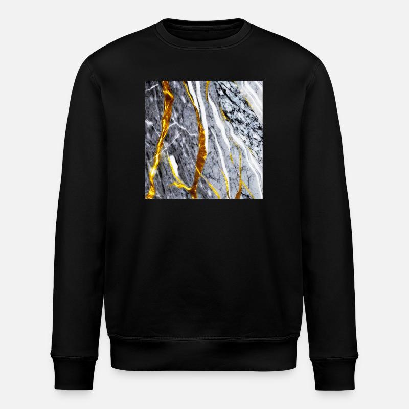 Marmor Gold Textur - Stanley/Stella Unisex Bio-Sweatshirt ROLLER - Schwarz