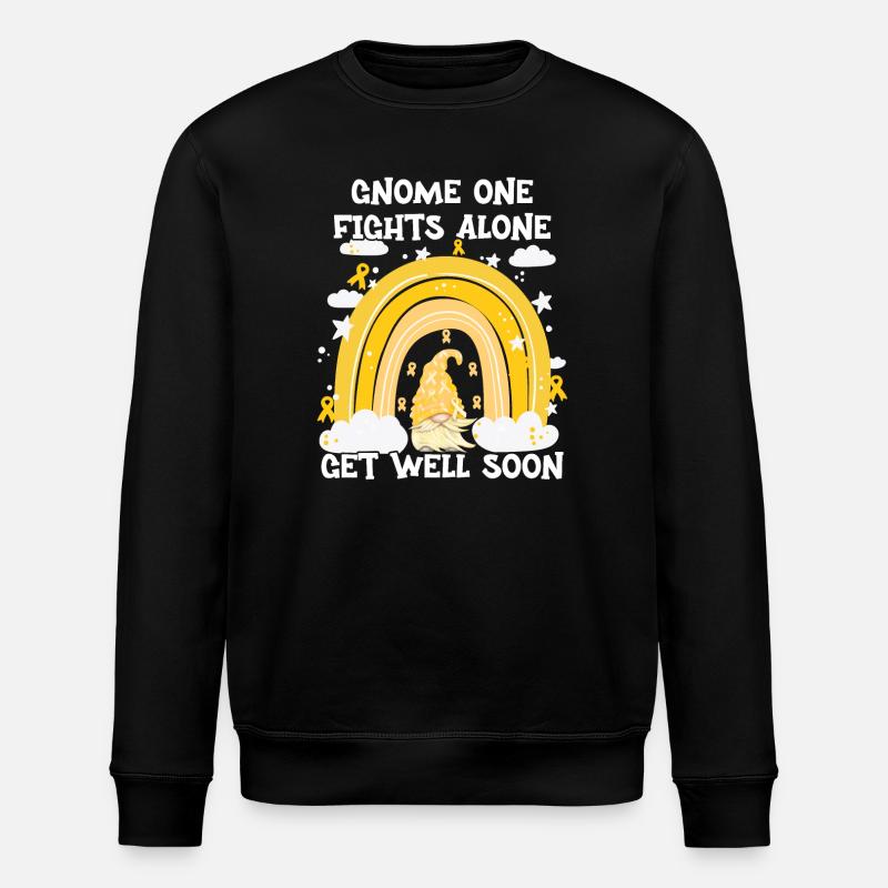 Gnome One Fights Alone Sarkomkrebs - Stanley/Stella Unisex Bio-Sweatshirt ROLLER - Schwarz