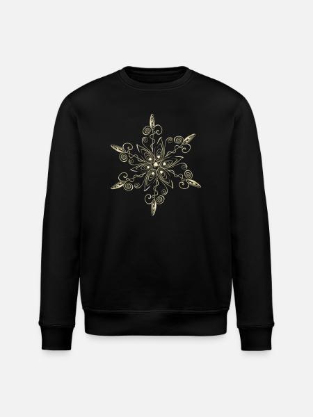 Snowflake Star Ice Crystal - Stanley/Stella ROLLER Unisex Organic Sweatshirt - black