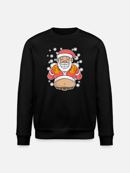 Softened Beer Santa Claus - Stanley/Stella ROLLER Unisex Organic Sweatshirt - black