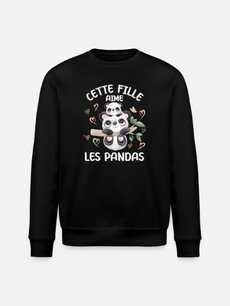 Dieses Mädchen Liebt Pandas - Stanley/Stella Unisex Bio-Sweatshirt ROLLER - Schwarz