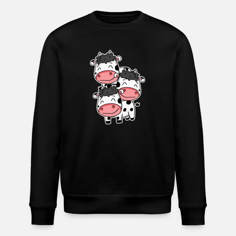 Vaches mignonnes - motif de vache - Sweat bio ROLLER Stanley/Stella Unisexe - noir