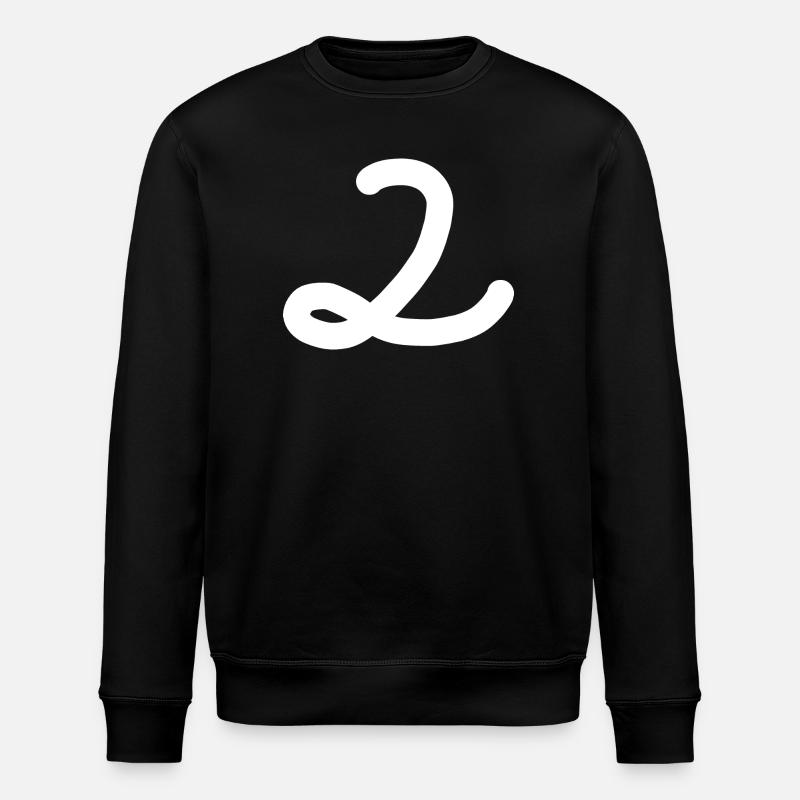 2 Numéro deux blanc - Sweat bio ROLLER Stanley/Stella Unisexe - noir