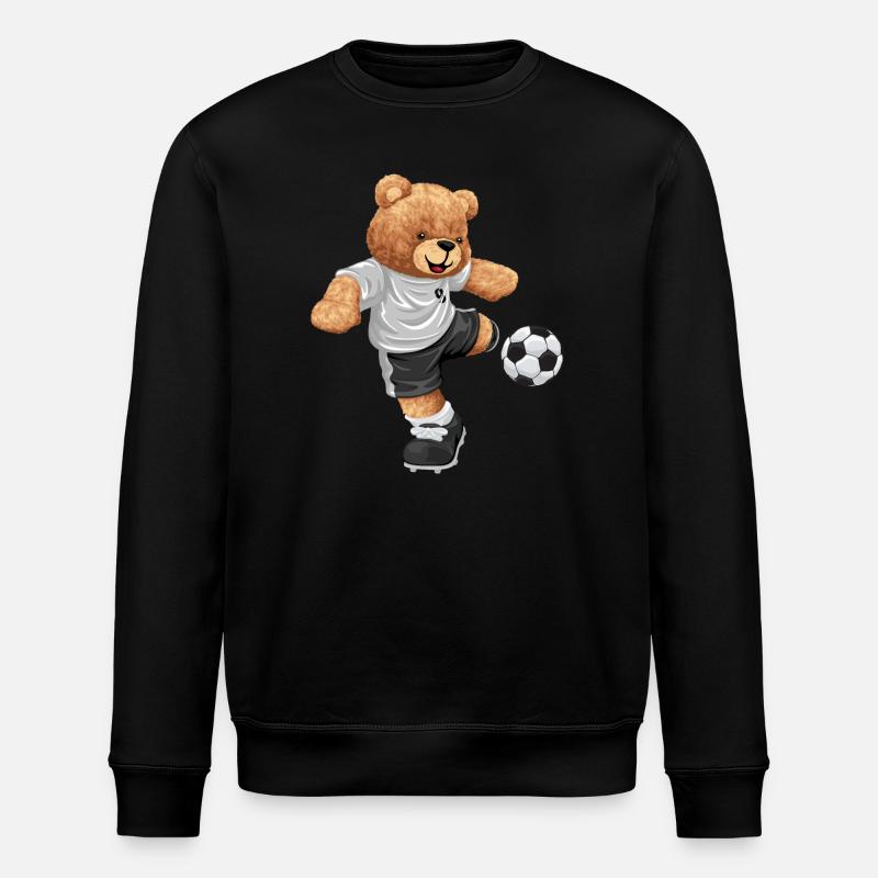 Teddy Kicker im Fußballlook - Stanley/Stella Unisex Bio-Sweatshirt ROLLER - Schwarz