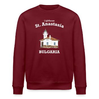 Bulgarien Leuchtturm Klosterinsel St. Anastasia - Stanley/Stella Unisex Bio-Sweatshirt ROLLER - Burgunderrot - Vorne - Nik (191cm)