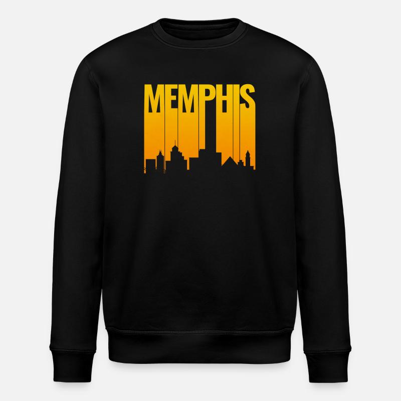 Memphis Skyline Gold Gradient - Stanley/Stella Unisex Bio-Sweatshirt ROLLER - Schwarz