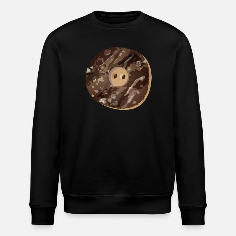 rustikaler Knopf in Hirschhorn Optik - Stanley/Stella Unisex Bio-Sweatshirt ROLLER - Schwarz