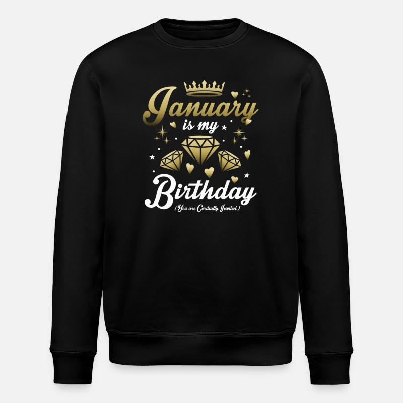 Janvier Anniversaire Enfant - Sweat bio ROLLER Stanley/Stella Unisexe - noir