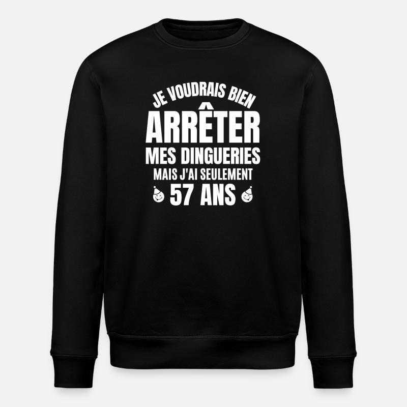 anniversaire 57 ans, anniversaire - Sweat bio ROLLER Stanley/Stella Unisexe - noir