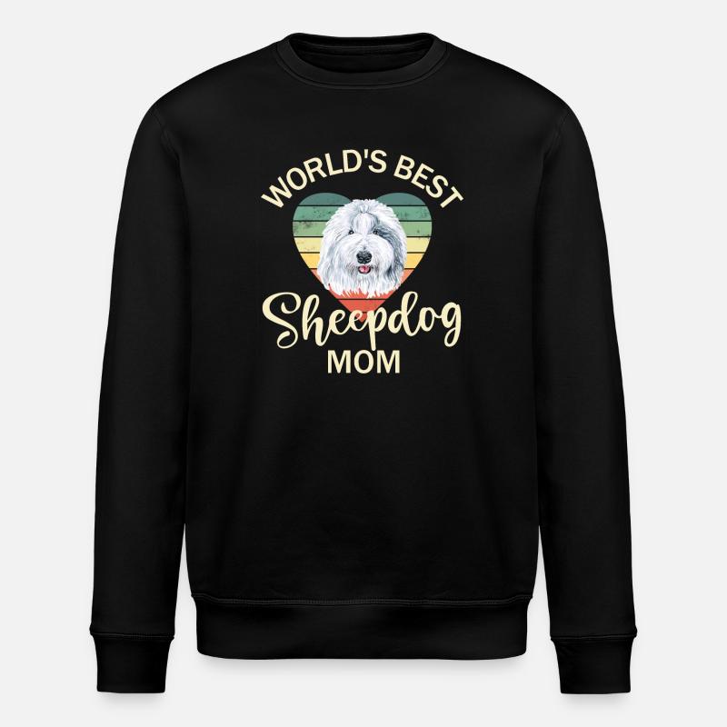Old English Shepherd Bobtail Dog - Stanley/Stella ROLLER Unisex Organic Sweatshirt - black