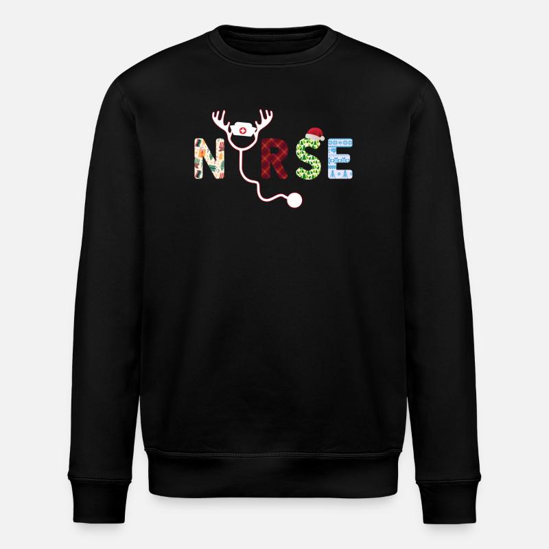 Nurse ugly Christmas - Stanley/Stella ROLLER Unisex Organic Sweatshirt - black