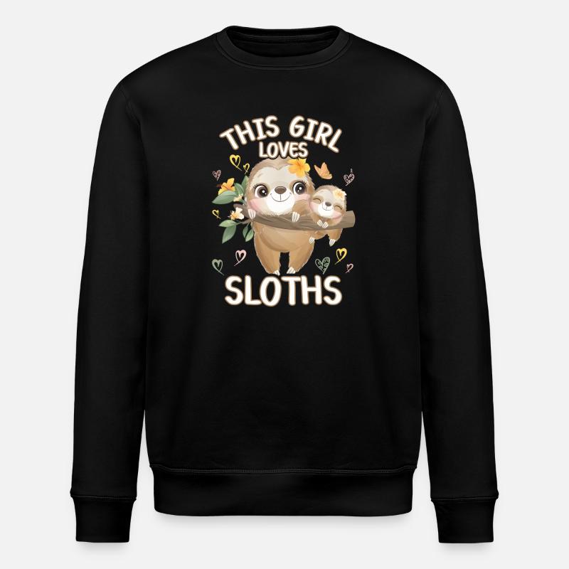 Dieses Maedchen Liebt Faultiere - Stanley/Stella Unisex Bio-Sweatshirt ROLLER - Schwarz