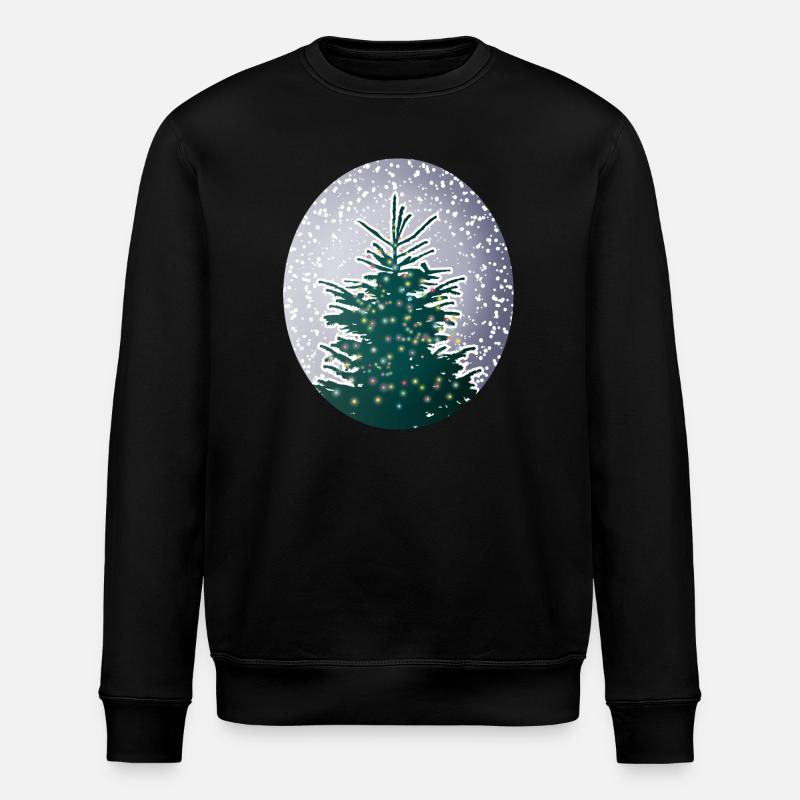 beleuchteter Weihnachtsbaum im Schnee - Stanley/Stella Unisex Bio-Sweatshirt ROLLER - Schwarz