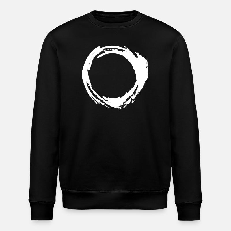 Cercle pinceau brush blanc - Sweat bio ROLLER Stanley/Stella Unisexe - noir