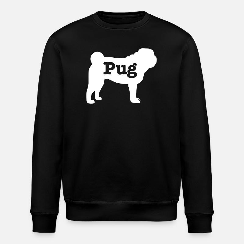 Pug - Stanley/Stella ROLLER Unisex Organic Sweatshirt - black